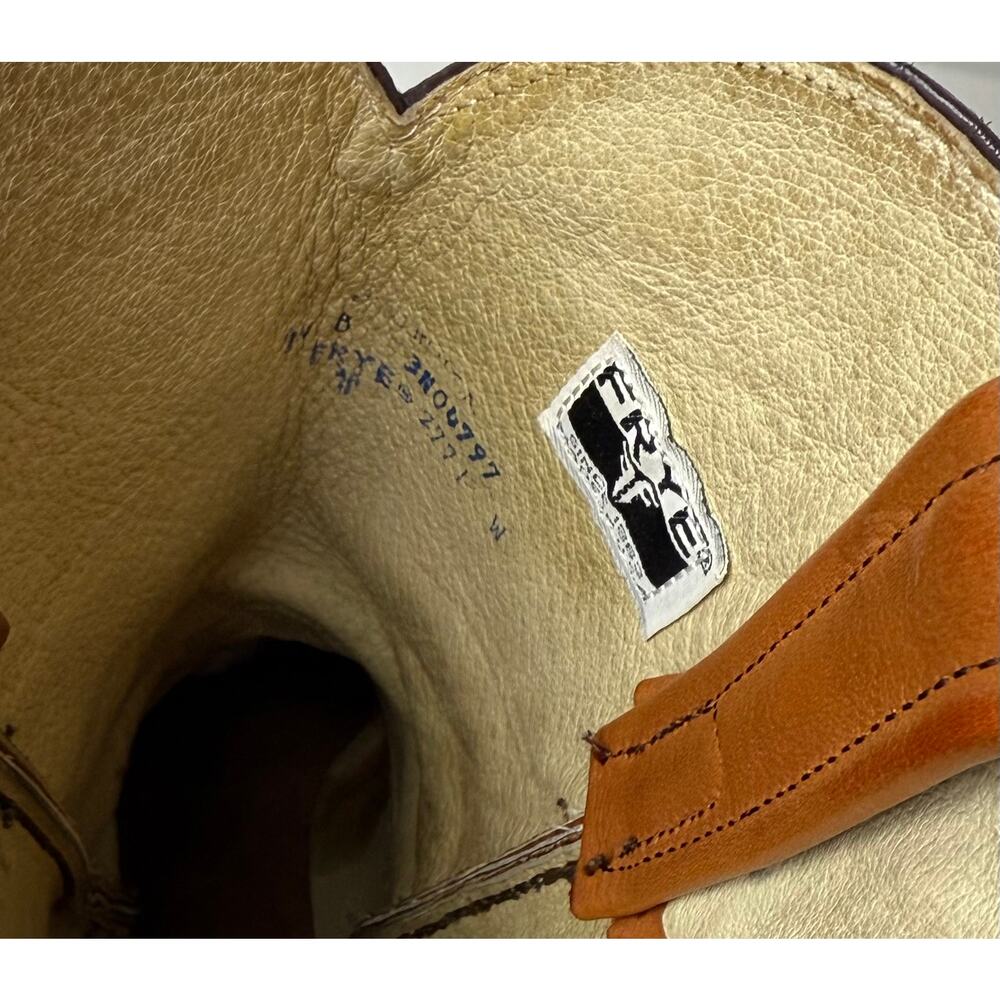 Vintage FRYE 12' Cowgirl Rodeo Boots Sz Women's 11 Brown Distressed Leather - Picture 8 of 10